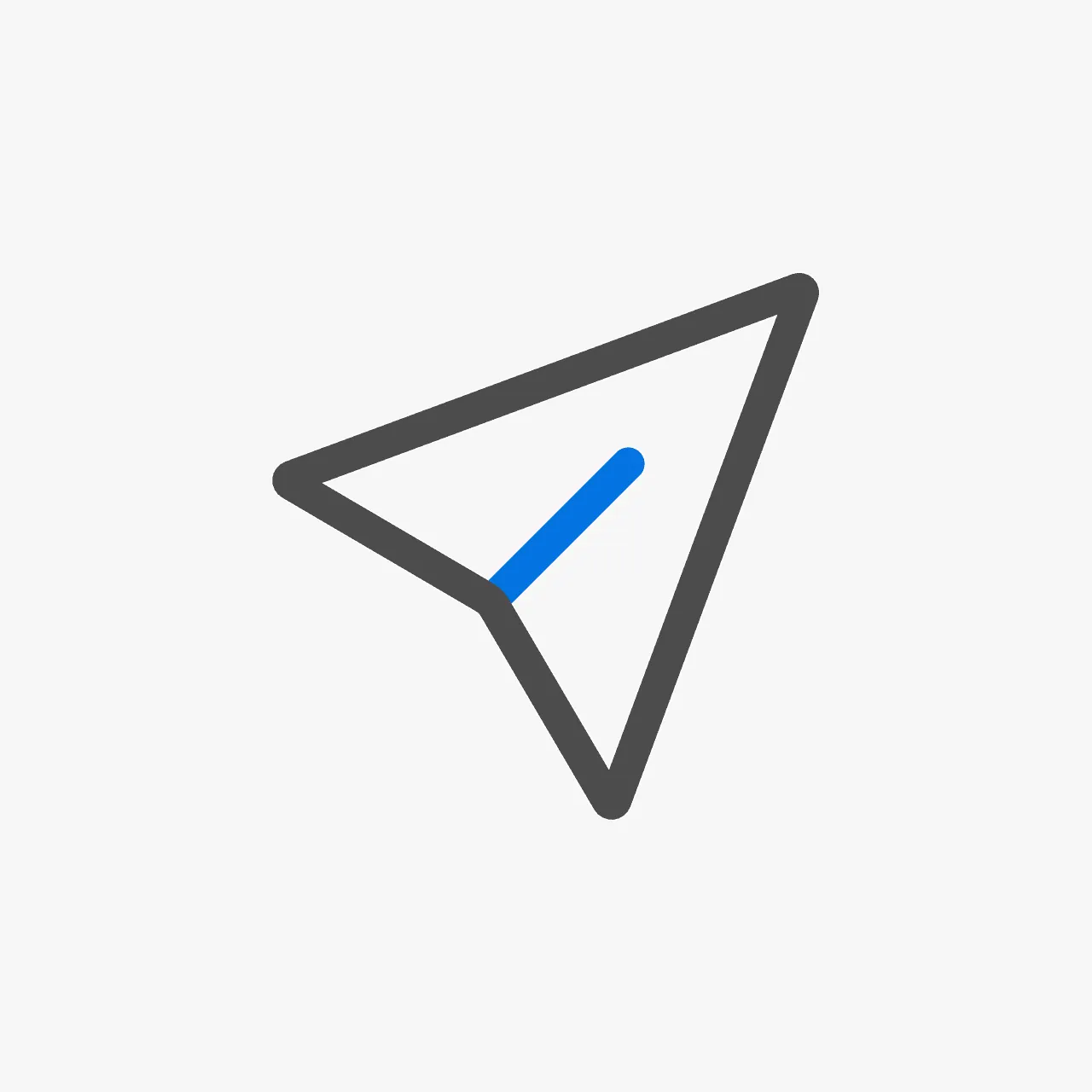 Paper airplane icon for music streaming or digital communication on Hypebot website.